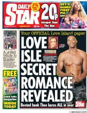 Daily Star (UK) Newspaper Front Page for 15 July 2017