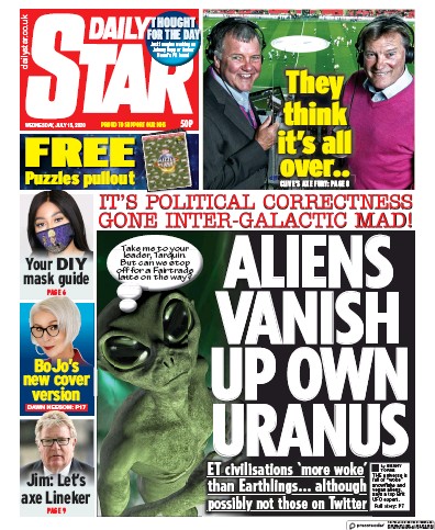 Daily Star Newspaper Front Page (UK) for 15 July 2020