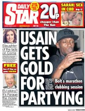 Daily Star (UK) Newspaper Front Page for 15 August 2017