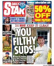 Daily Star front page for 15 August 2022