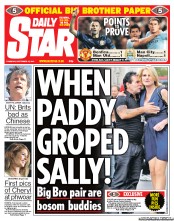Daily Star Newspaper Front Page (UK) for 15 September 2011
