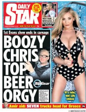 Daily Star (UK) Newspaper Front Page for 15 September 2015