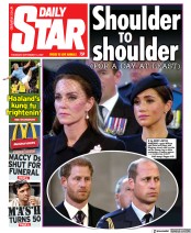 Daily Star front page for 15 September 2022