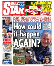 Daily Star (UK) Newspaper Front Page for 16 October 2021