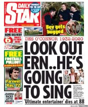 Daily Star (UK) Newspaper Front Page for 16 November 2020