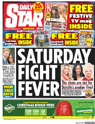 Daily Star Newspaper Front Page (UK) for 16 December 2017