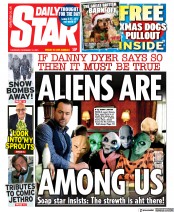 Daily Star (UK) Newspaper Front Page for 16 December 2021