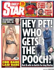 Daily Star (UK) Newspaper Front Page for 16 January 2018