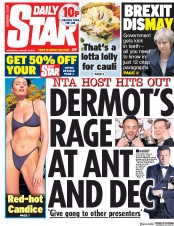 Daily Star (UK) Newspaper Front Page for 16 January 2019