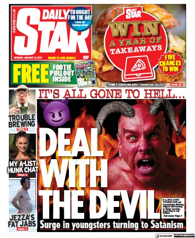 Daily Star Newspaper Front Page (UK) for 16 January 2023