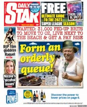 Daily Star (UK) Newspaper Front Page for 16 February 2023