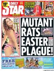 Daily Star (UK) Newspaper Front Page for 16 April 2014