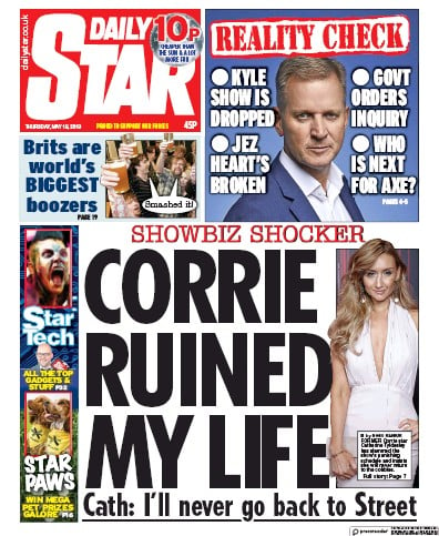 Daily Star Newspaper Front Page (UK) for 16 May 2019