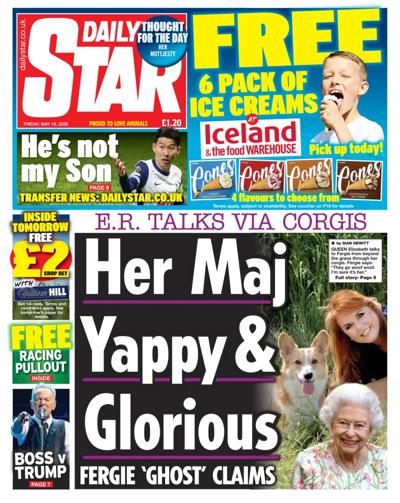 Daily Star Newspaper Front Page (UK) for 16 May 2025