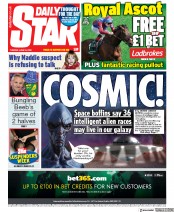 Daily Star (UK) Newspaper Front Page for 16 June 2020