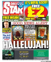 Daily Star (UK) Newspaper Front Page for 16 June 2022