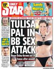 Daily Star (UK) Newspaper Front Page for 16 July 2013