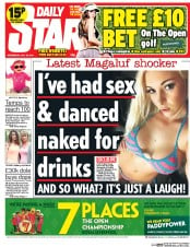 Daily Star (UK) Newspaper Front Page for 16 July 2014