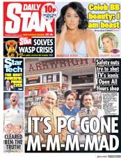 Daily Star (UK) Newspaper Front Page for 16 August 2018