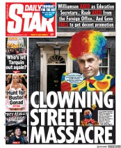 Daily Star (UK) Newspaper Front Page for 16 September 2021