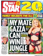 Daily Star (UK) Newspaper Front Page for 17 November 2016