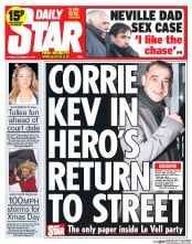 Daily Star (UK) Newspaper Front Page for 17 December 2013