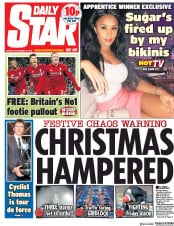Daily Star (UK) Newspaper Front Page for 17 December 2018