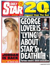 Daily Star (UK) Newspaper Front Page for 17 January 2017
