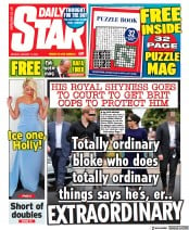 Daily Star (UK) Newspaper Front Page for 17 January 2022