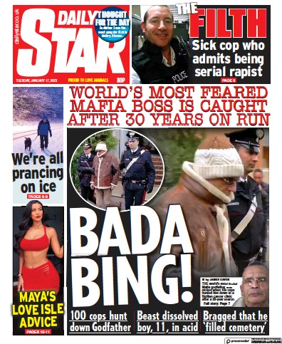 Daily Star Newspaper Front Page (UK) for 17 January 2023