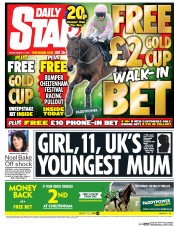 Daily Star (UK) Newspaper Front Page for 17 March 2017