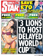 Daily Star (UK) Newspaper Front Page for 17 March 2018