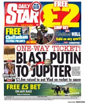 Daily Star (UK) Newspaper Front Page for 17 March 2022