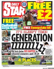 Daily Star (UK) Newspaper Front Page for 17 March 2023