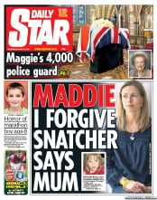 Daily Star (UK) Newspaper Front Page for 17 April 2013
