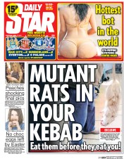 Daily Star (UK) Newspaper Front Page for 17 April 2014
