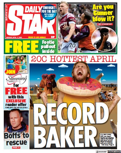 Daily Star Newspaper Front Page (UK) for 17 April 2023