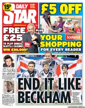 Daily Star Newspaper Front Page (UK) for 17 May 2013