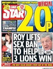 Daily Star (UK) Newspaper Front Page for 17 May 2016
