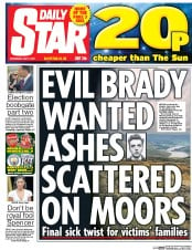Daily Star (UK) Newspaper Front Page for 17 May 2017