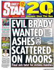 Daily Star (UK) Newspaper Front Page for 17 May 2017