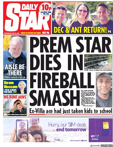 Daily Star Newspaper Front Page (UK) for 17 May 2018