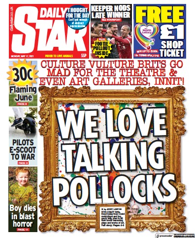 Daily Star Newspaper Front Page (UK) for 17 May 2021