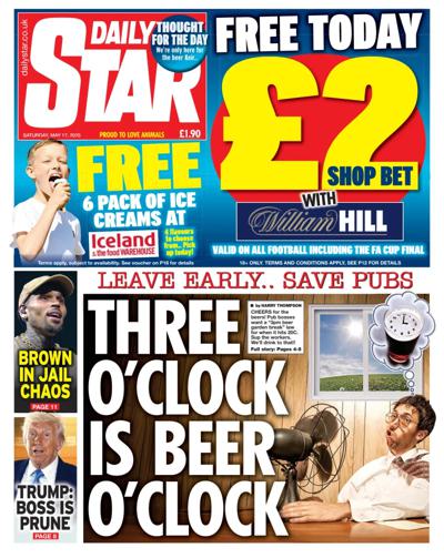 Daily Star Newspaper Front Page (UK) for 17 May 2025