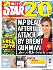 Daily Star (UK) Newspaper Front Page for 17 June 2016