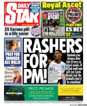 Daily Star (UK) Newspaper Front Page for 17 June 2020