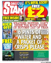Daily Star front page for 17 June 2022