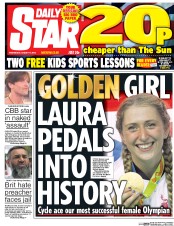 Daily Star (UK) Newspaper Front Page for 17 August 2016