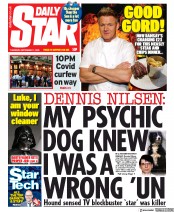 Daily Star (UK) Newspaper Front Page for 17 September 2020