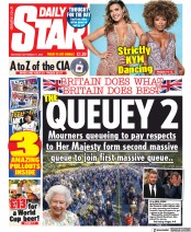 Daily Star (UK) Newspaper Front Page for 17 September 2022
